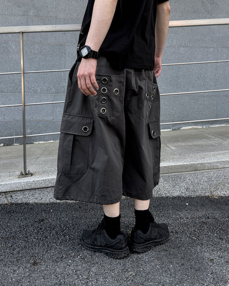 Aver Eyelet Cargo Bermuda Pants