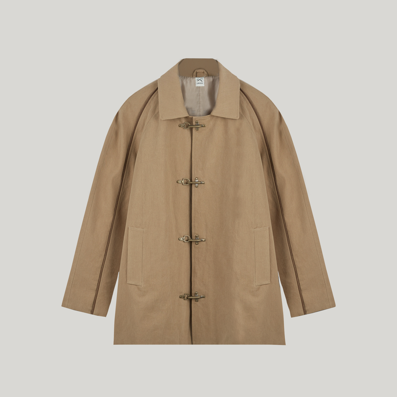Beige Trench Half Coat