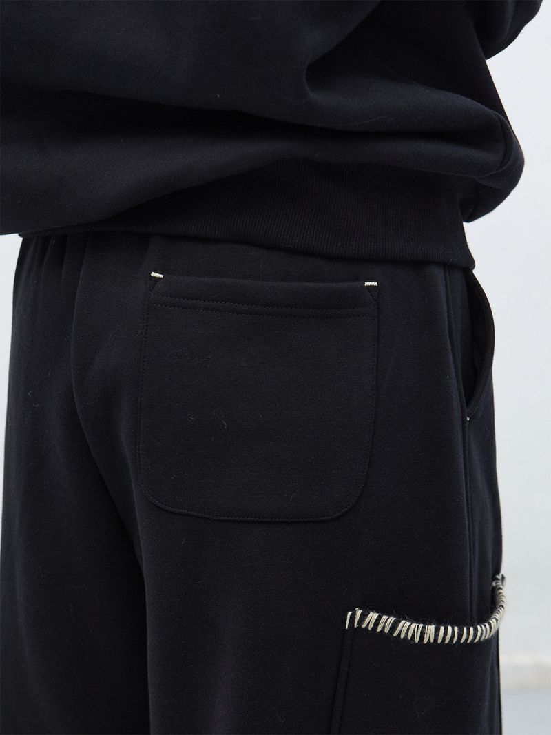 stitch cargo sweat pants