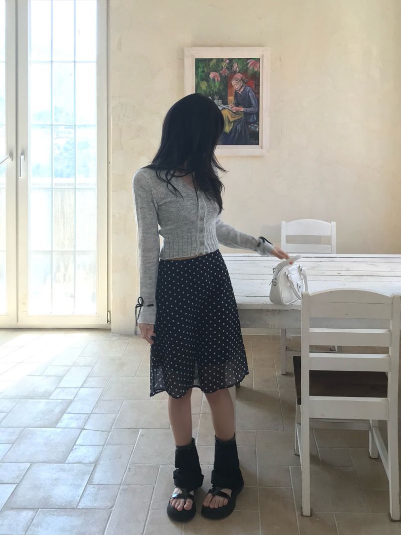 Misty Sheer Dot See-through Mini Skirt