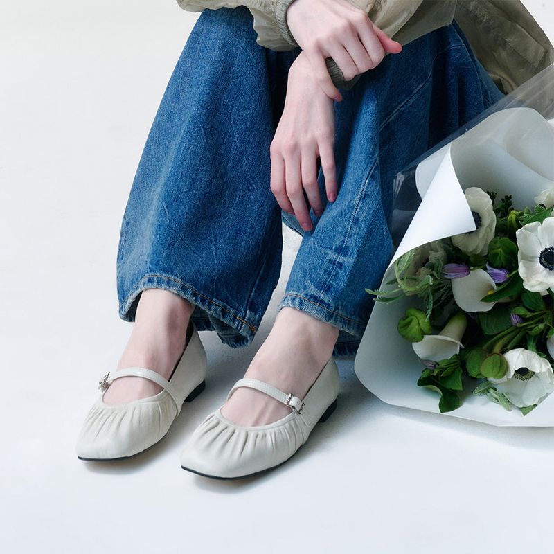 Shirring Maryjane Flat - 2color