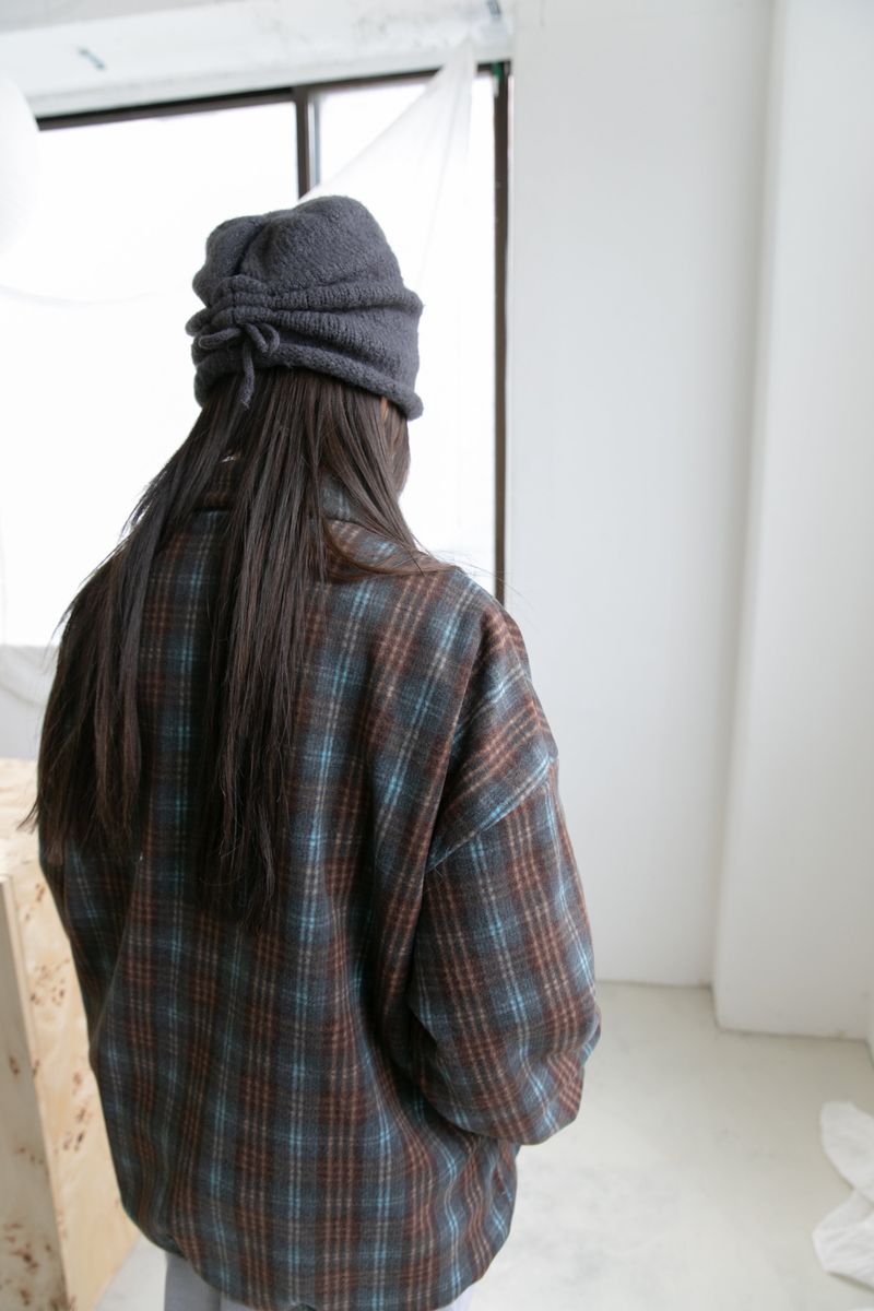 fleece check jumper(3colors)