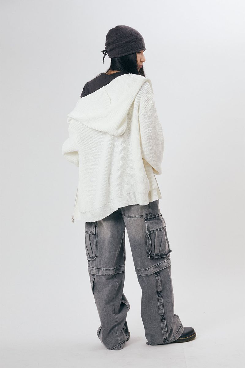 Adora heavy knit hood zip-up