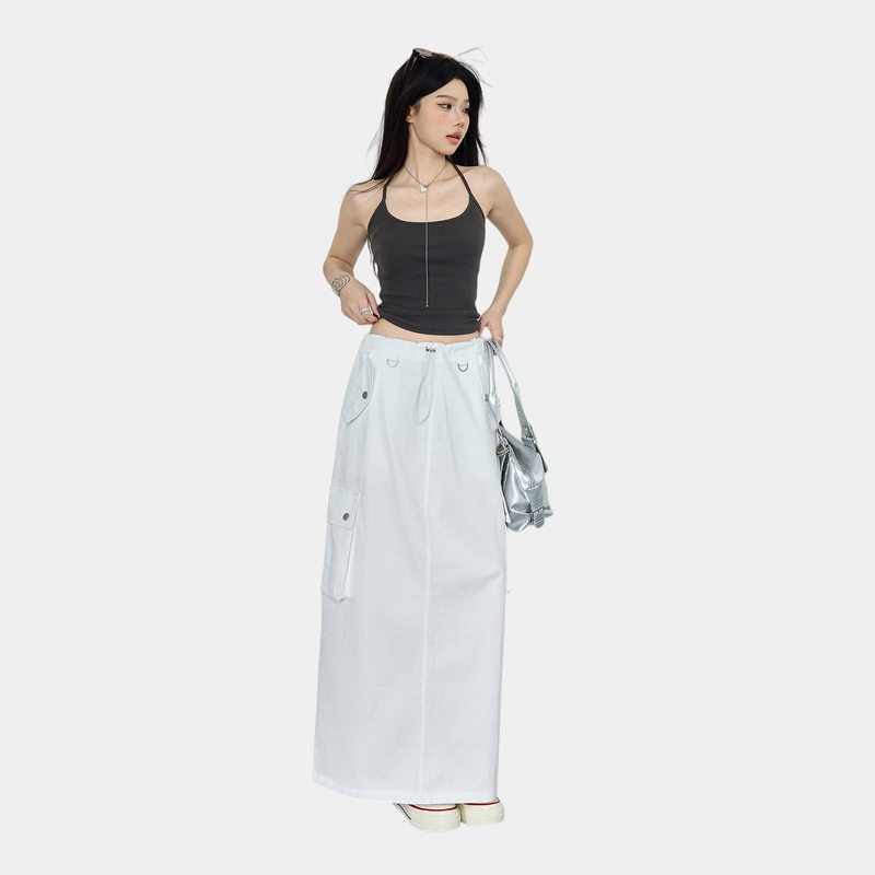 La mode MAQI(ラ モード マキ)の「Utility Pocket H-Line Cargo Midi Skirt(Skirts)」