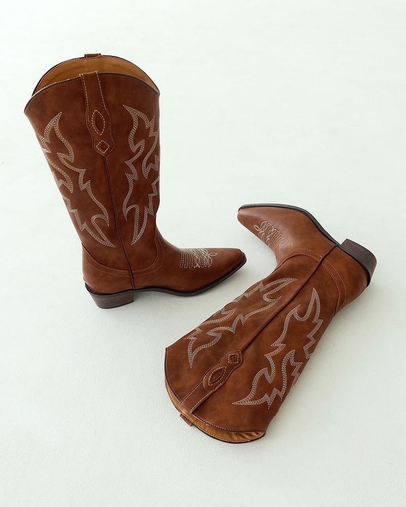 Western Ethnic Embroidered Long Boots