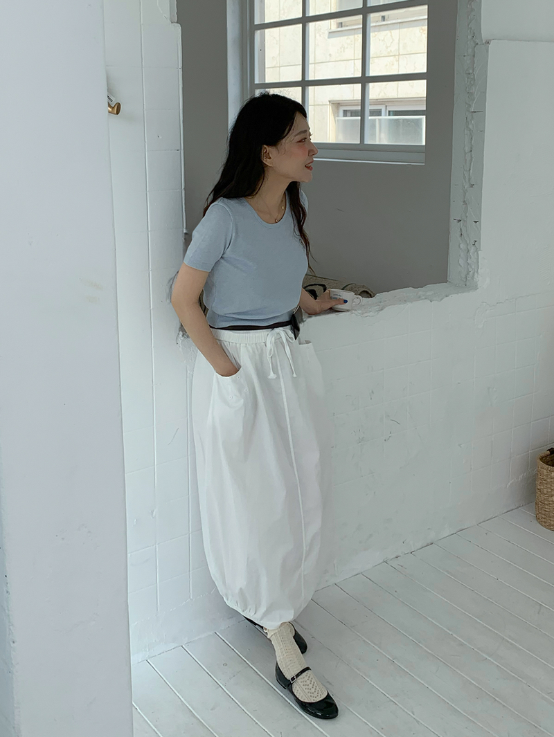 pumpkin balloon pocket long skirt
