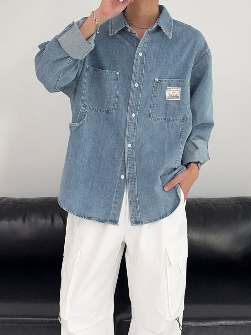 JI9BON（ジグボン）の「YS Carpenter Patchwork Denim Shirt (2C)（Tops）」