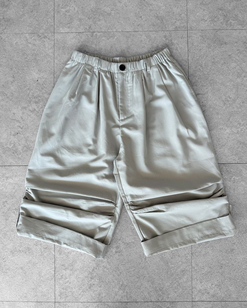 BUBBLE ROLL-UP BERMUDA PANTS