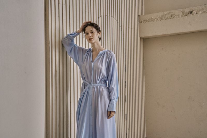MYTHIC DRESS_BLUE GRAY