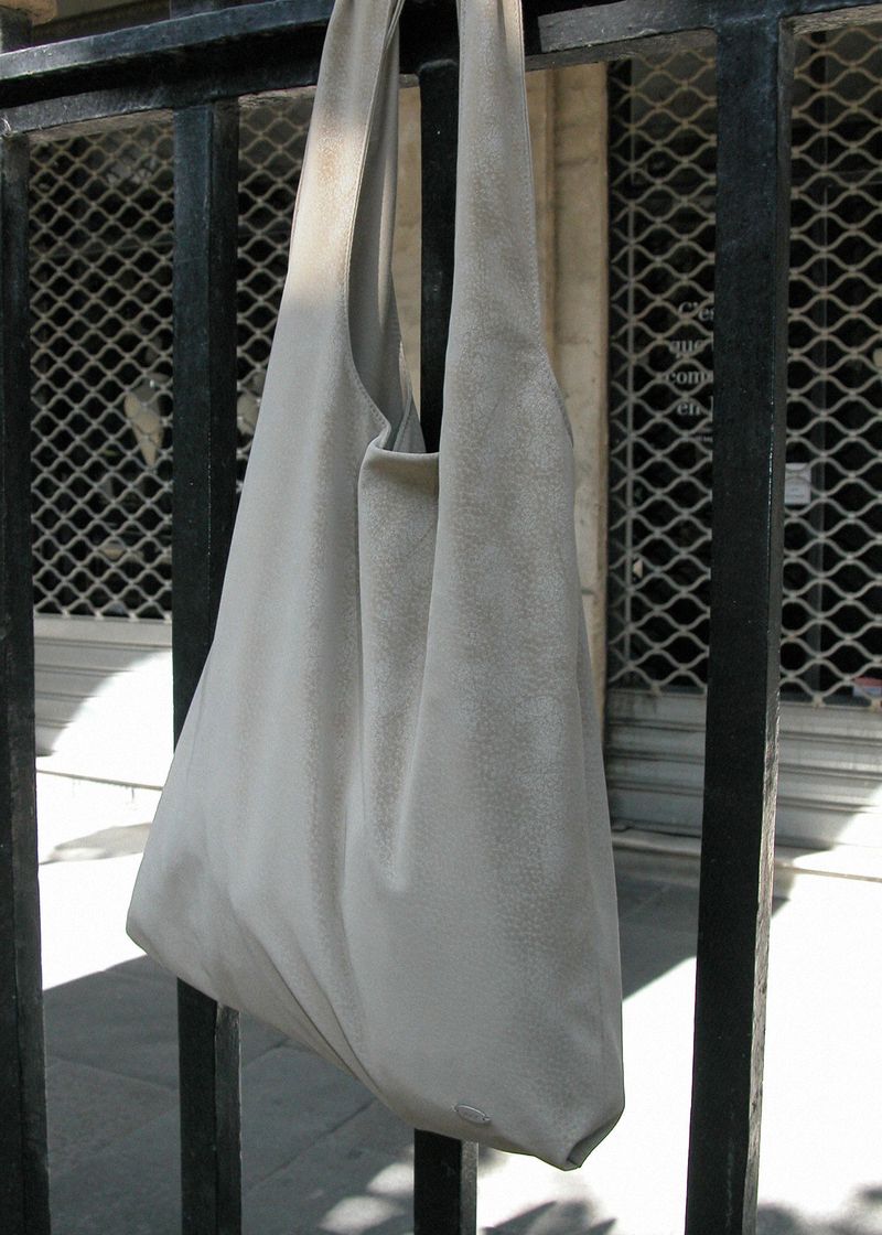Vegan Leather Market Bag_Beige