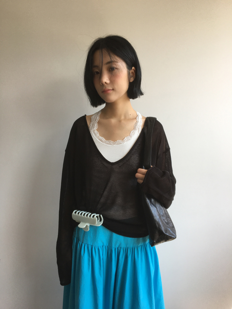 Veiled Summer V-neck Knit (5color)