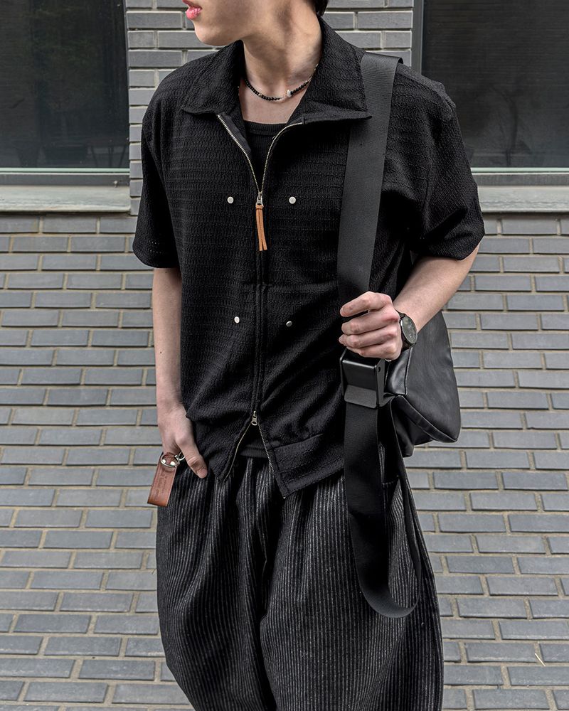 Rivet Knit Zip-Up Cardigan