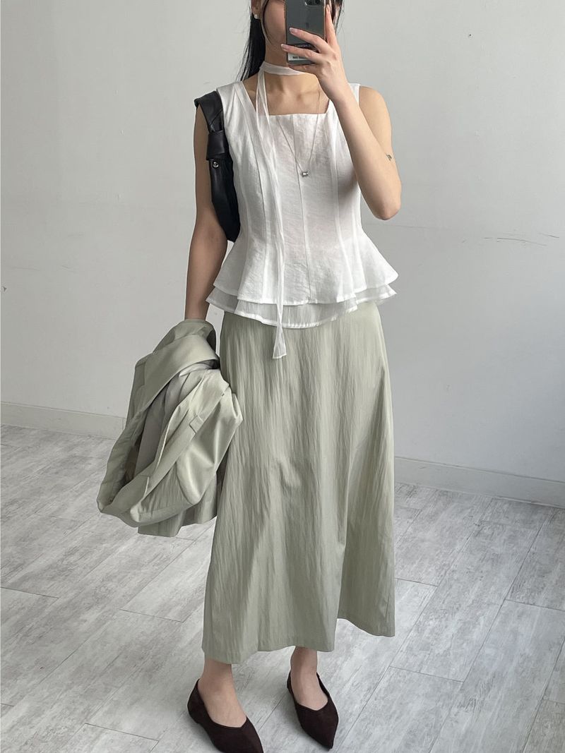 Elliott Nylon Long Skirt