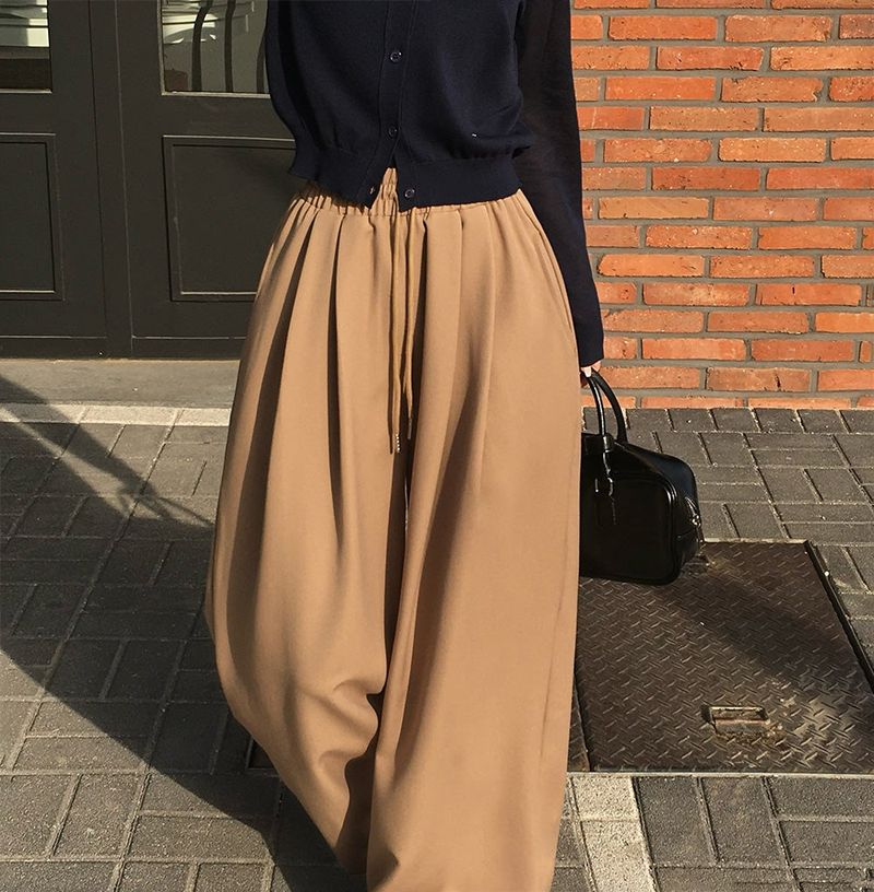 [MADE] Square wide rubber waist long pants