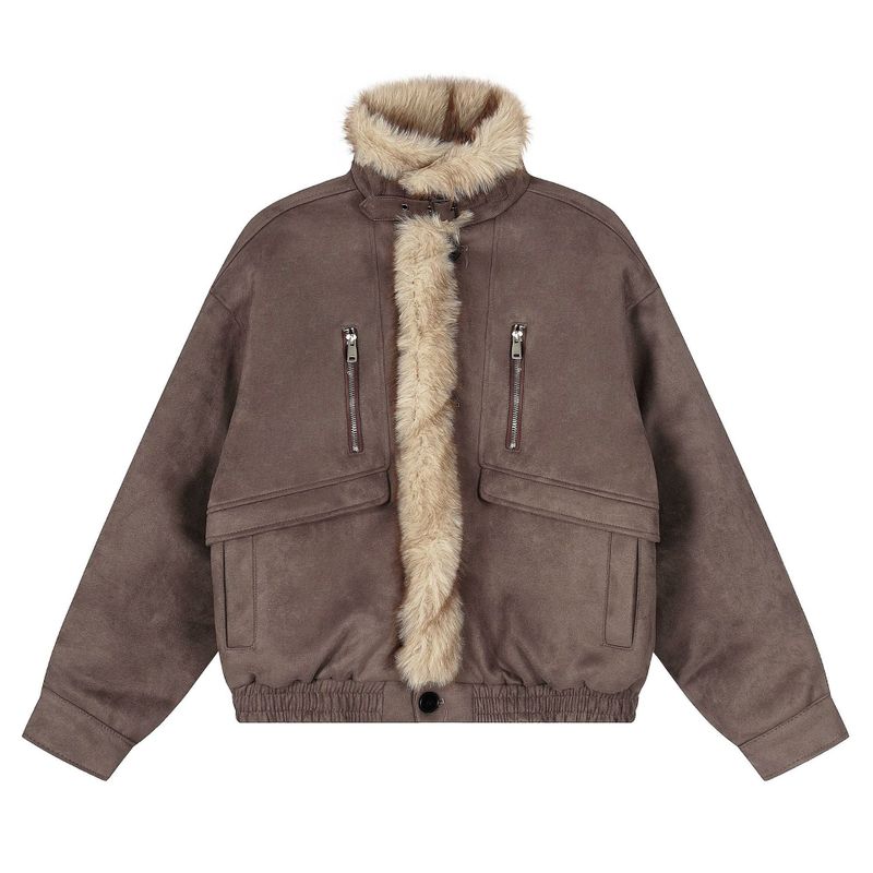 Cozy&Kitsch（コージーアンドキッチ）の「Bram Fur Trim Suede Jumper（Jackets/Outerwear）」