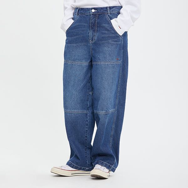 ROMANTIC CROWN(ロマンティッククラウン)の「ENGINEERING WIDE JEANS_BLUE(Pants)」