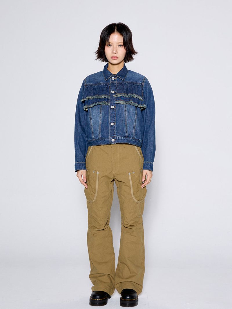 FRILL DENIM JACKET / BLUE