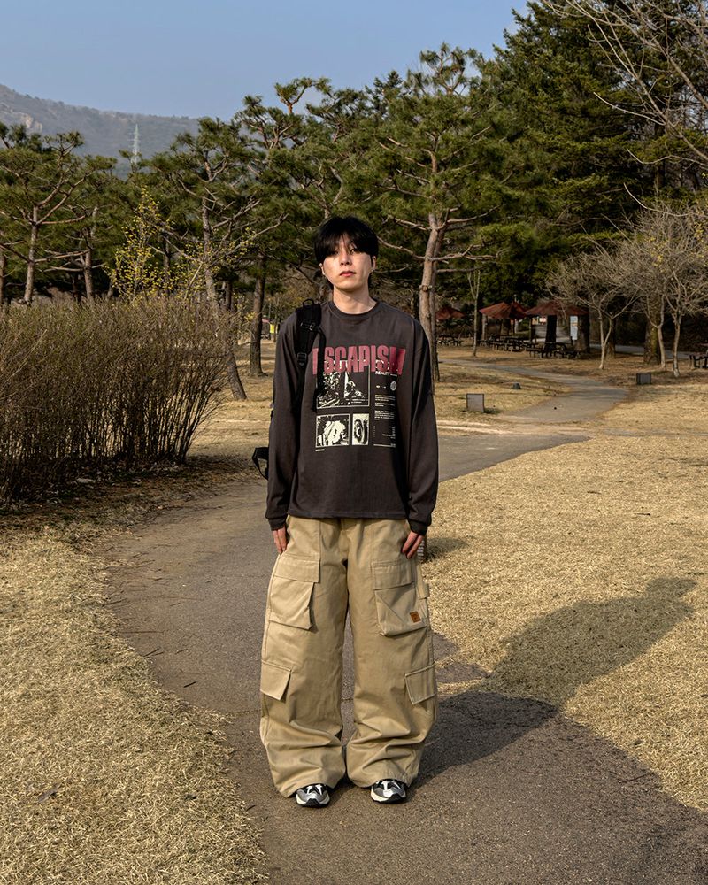 Utility Patch Wide Cargo Pants