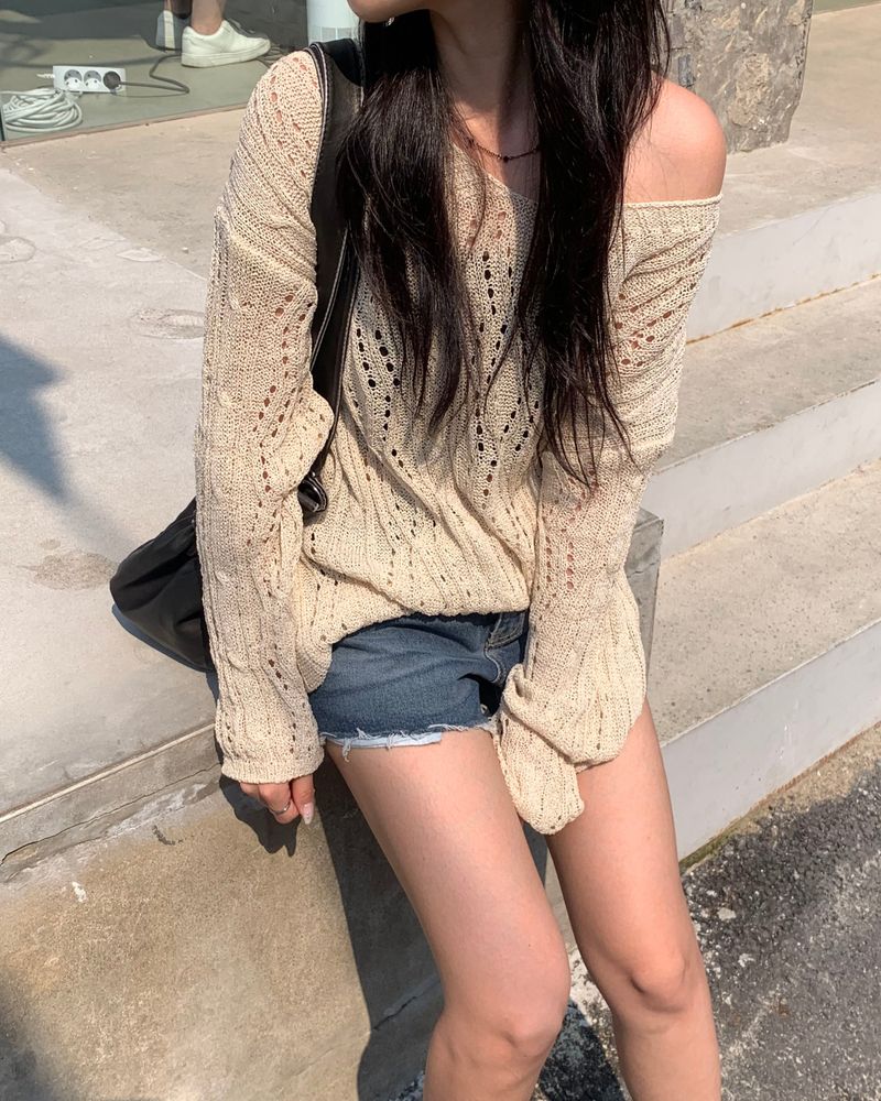 Sand denim shorts