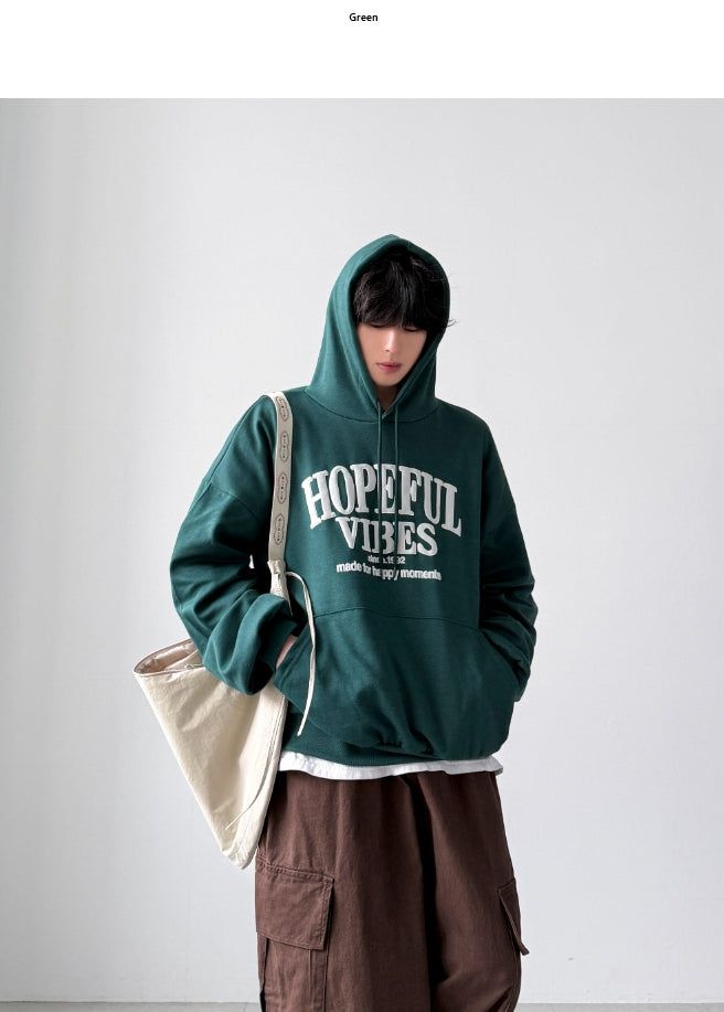 Puff Lettering Oversized Hoodie