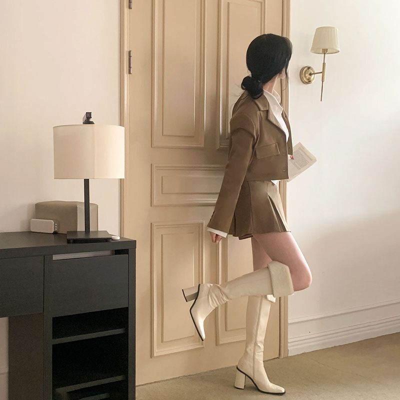 [BELLIDE MADE] Color jacket + skirt setup