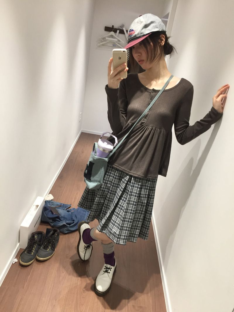 YWD プレイドプリーツスカート + ベルト (3color)