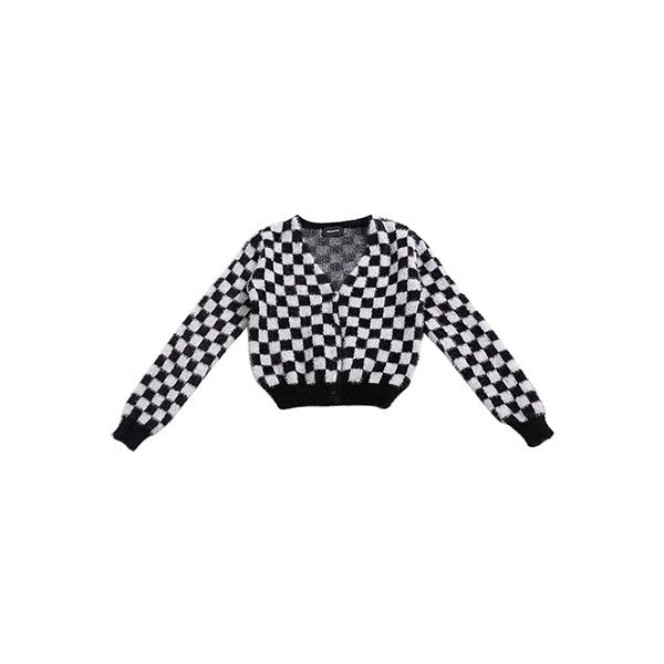 Black Checkers Cardigan
