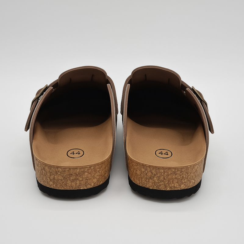 Boston Suede Buckle Slides (3c)
