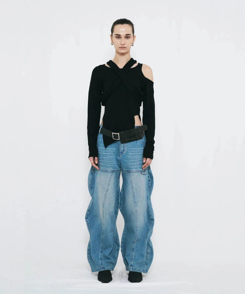 WAVE DENIM PANTS