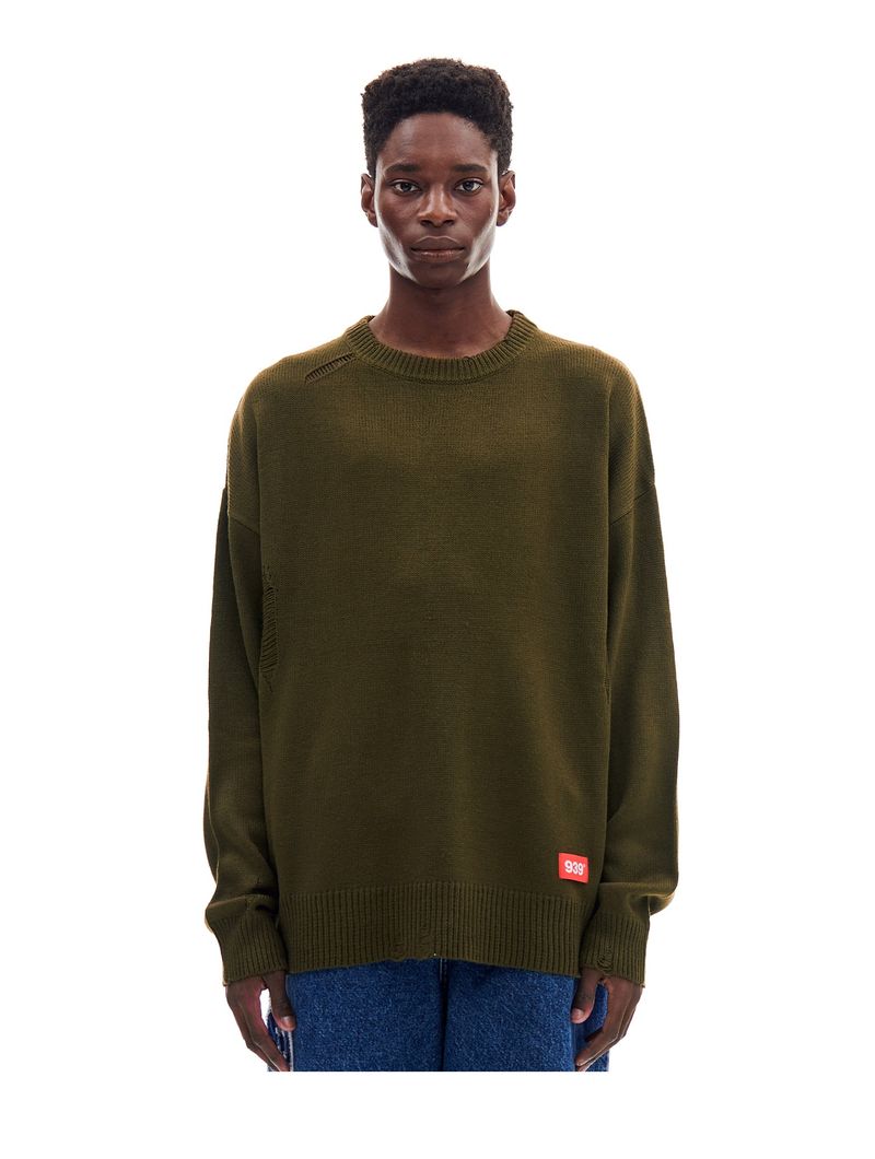 ARCHIVE BOLD（アーカイブボールド）の「DAMAGED KNIT (KHAKI)（Tops）」
