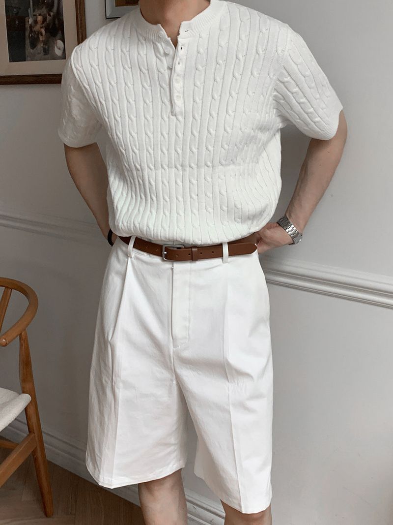 ASCLO One Tuck Cotton Half Pants (4color)