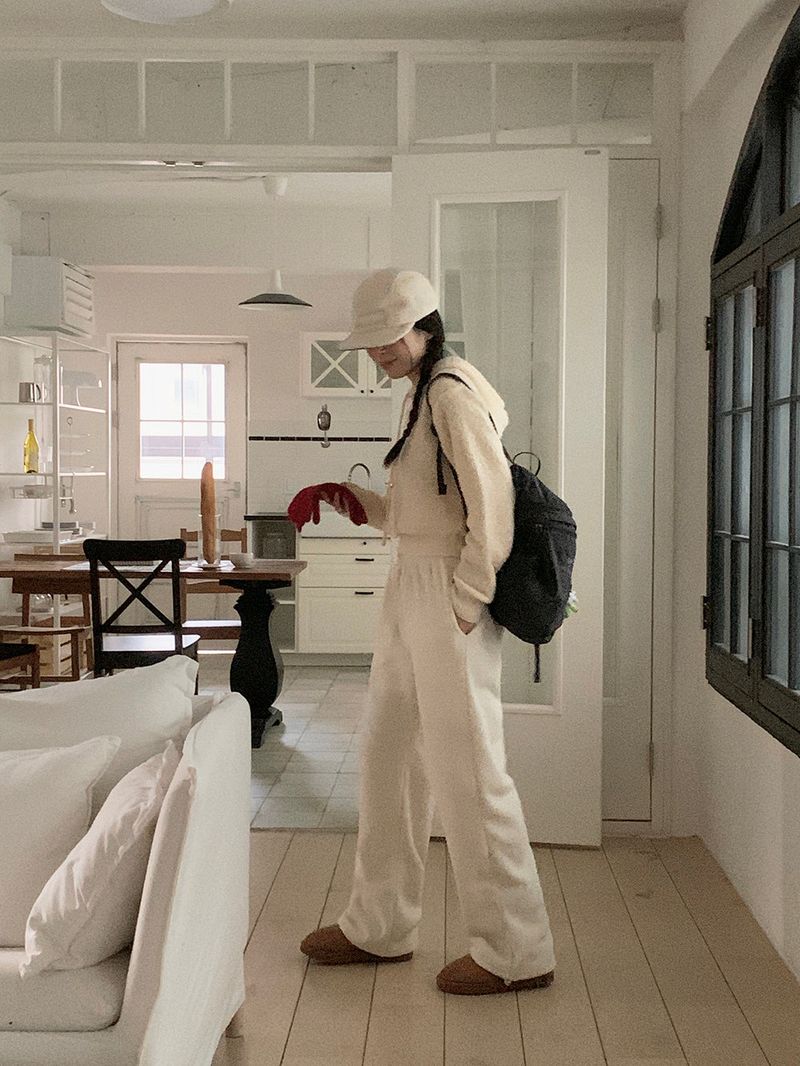 [MADE] Bear fleece-to-way wide pants