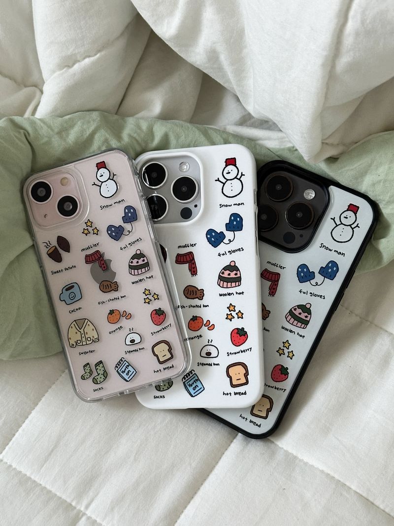 winter doodle case (jelly hard)