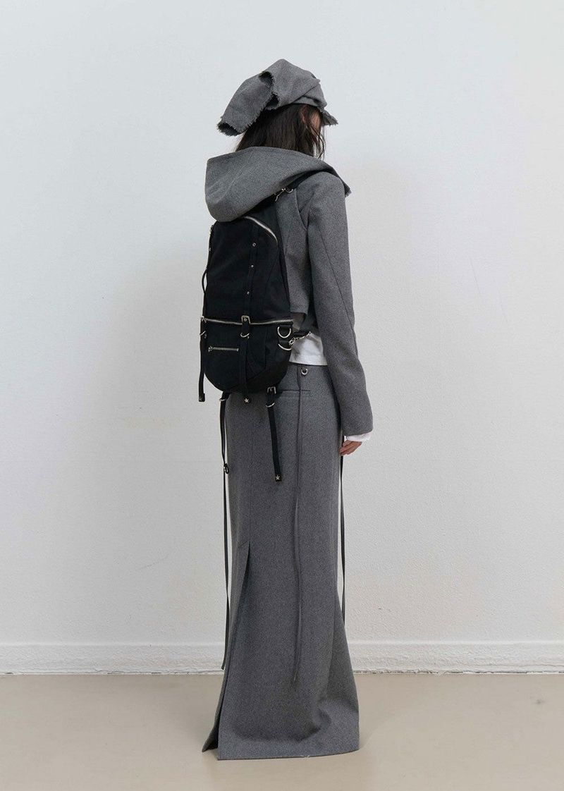 Layered Bolero Wool Jacket / Grey