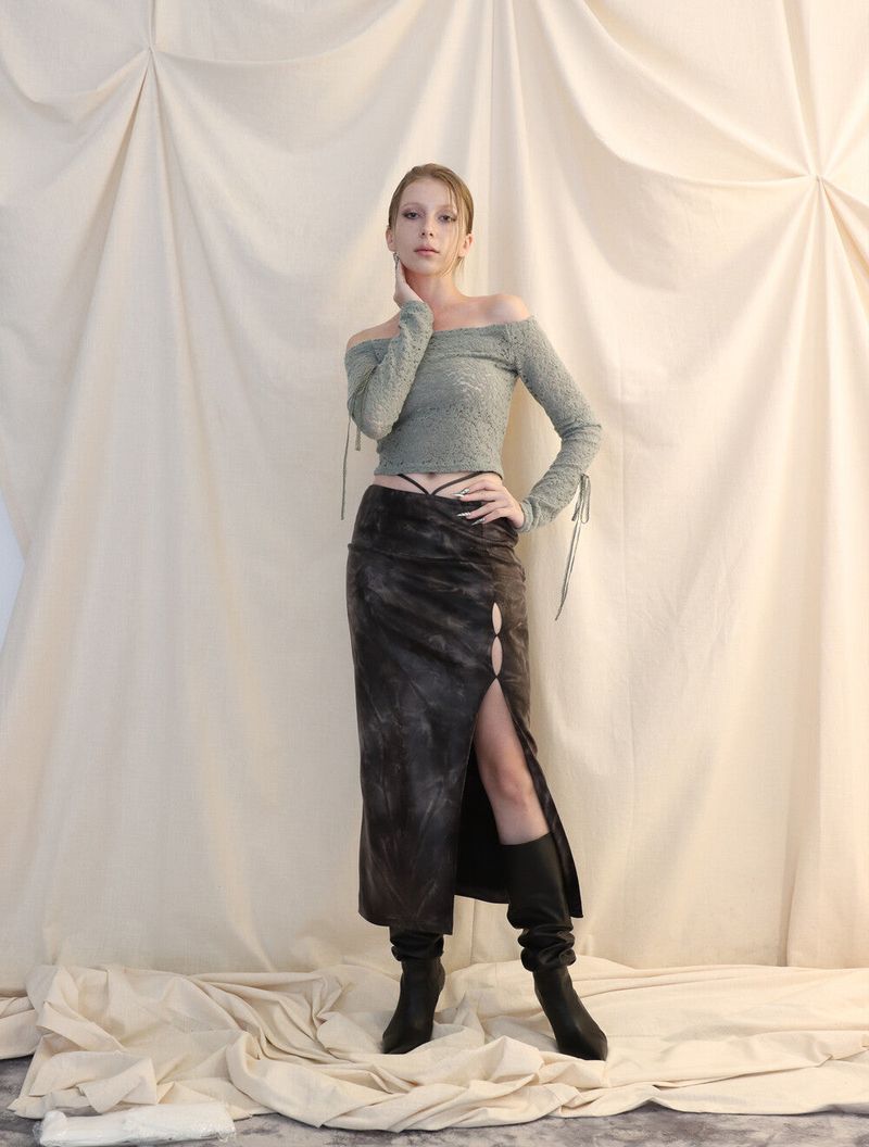 SLIT MAXI SKIRT[tie-die]