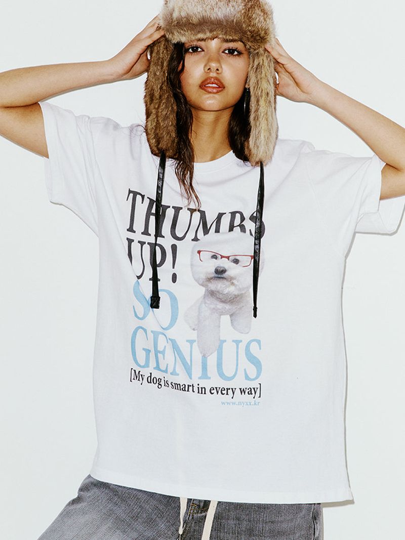 GENIUS PUPPY TEE WHITE