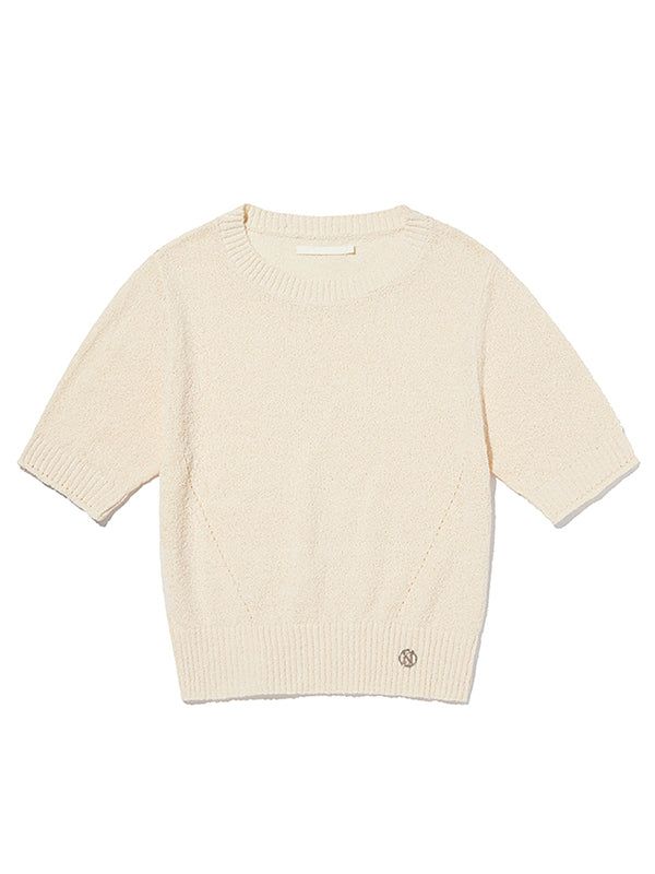 KIRSH（キルシー）の「COLLECTION HALF SLEEVE CROP KNIT [IVORY]（Tops）」