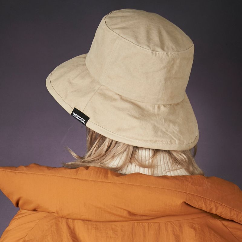 wide brim washing bucket hat beige