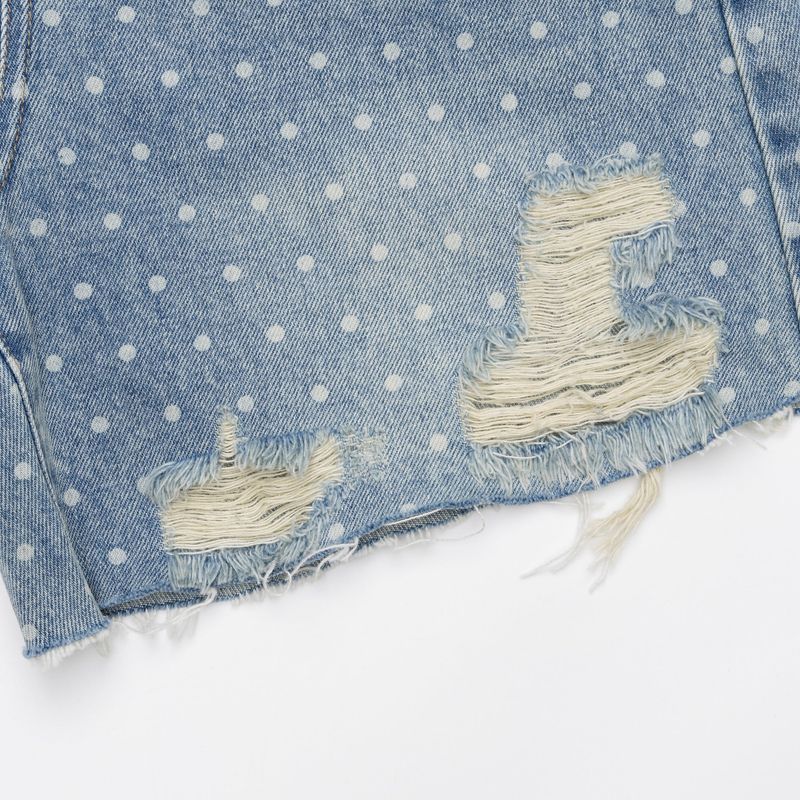 4 PART DESTROYED DOT DENIM PANTS code 21102