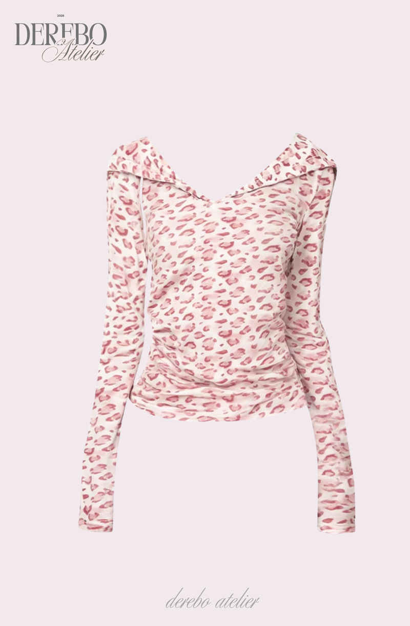 Pink Bly Leopard Hoodie Long Sleeve T-Shirt