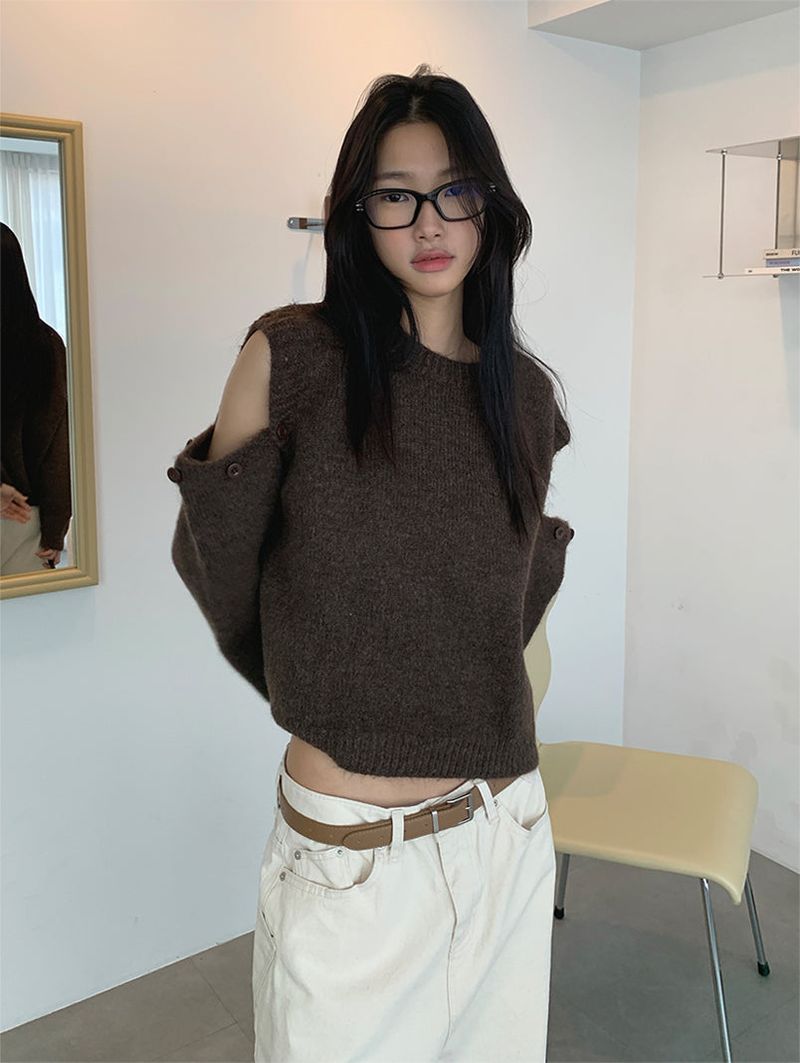 KATE OPENED BUTTON KNIT (2C)