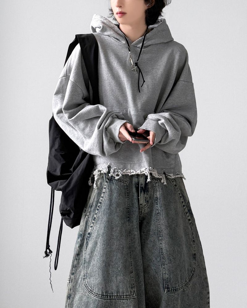 Sike Damage Crop Hoodie