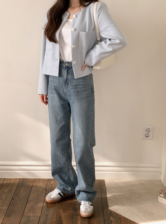 [SHOPPERMADE] Trend Washed Wide Denim Pants