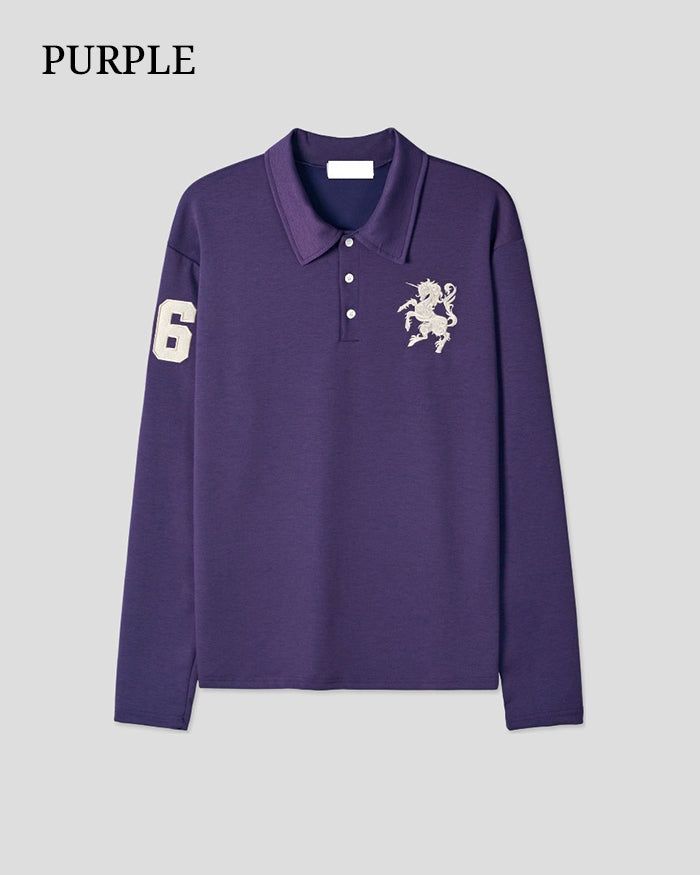 (UNISEX) Horse PK Collar Long Sleeve