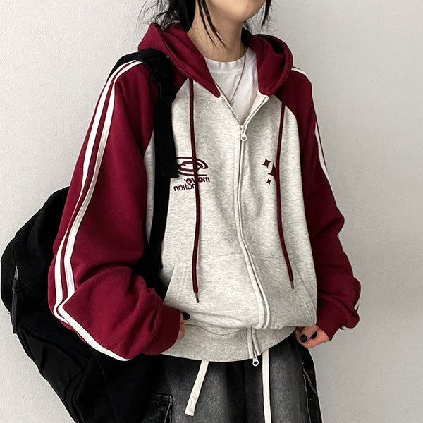Deki Zuri Track Line Hooded Zip-Up