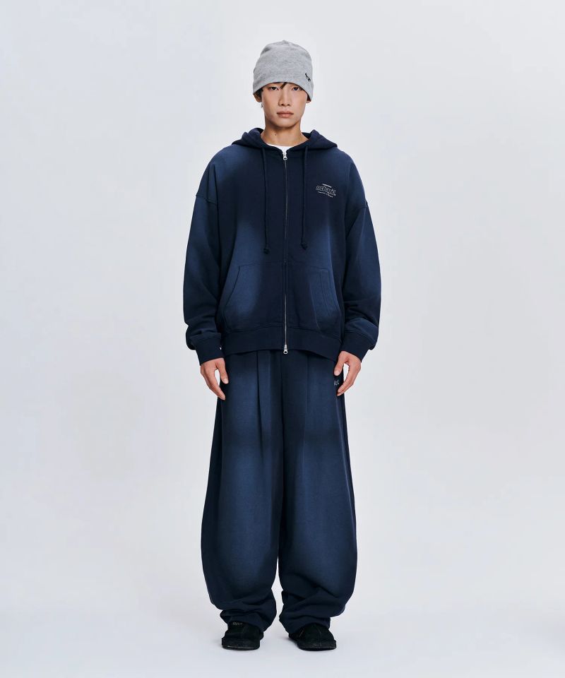WASHED 10TH THIRD LOGO BALLOON SWEAT PANTS_BLUE