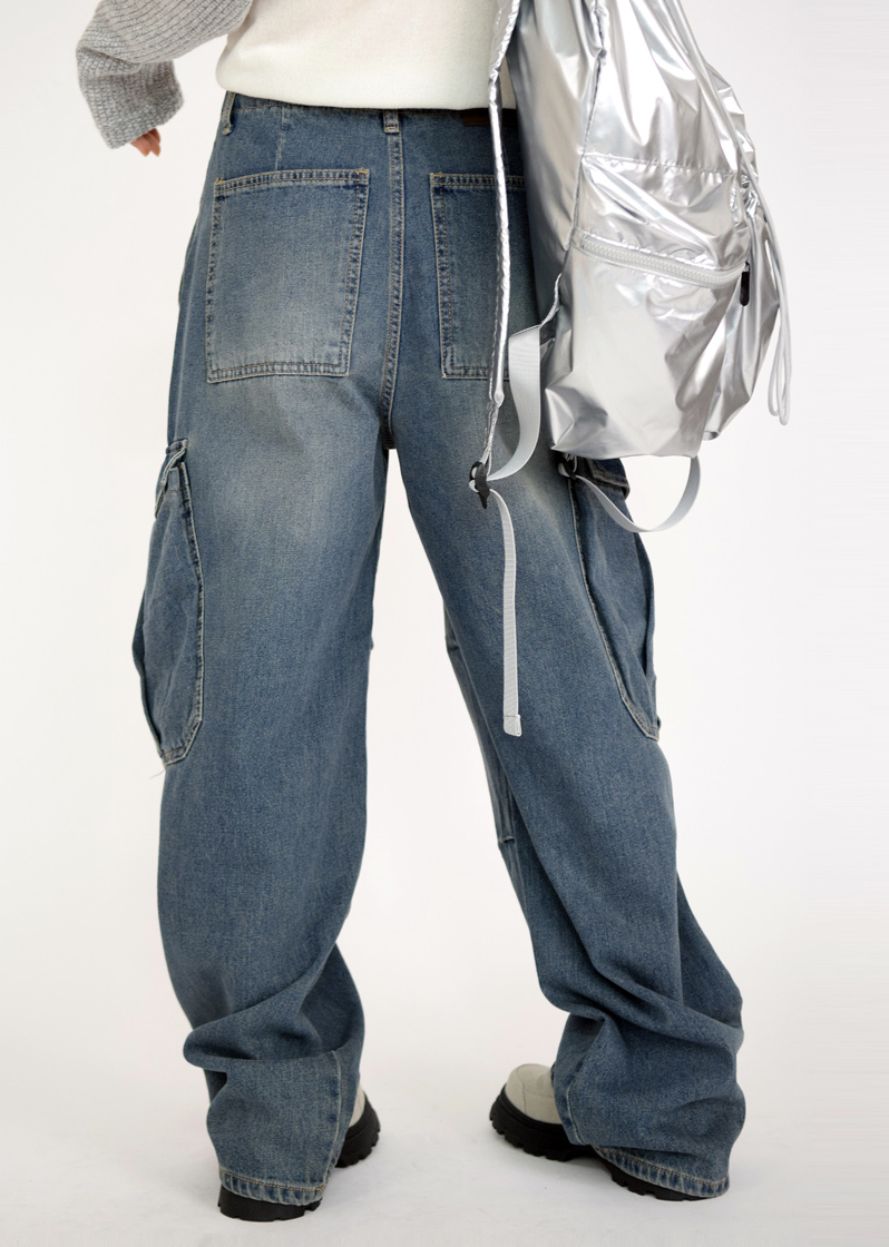 bel cargo denim pants(2color)