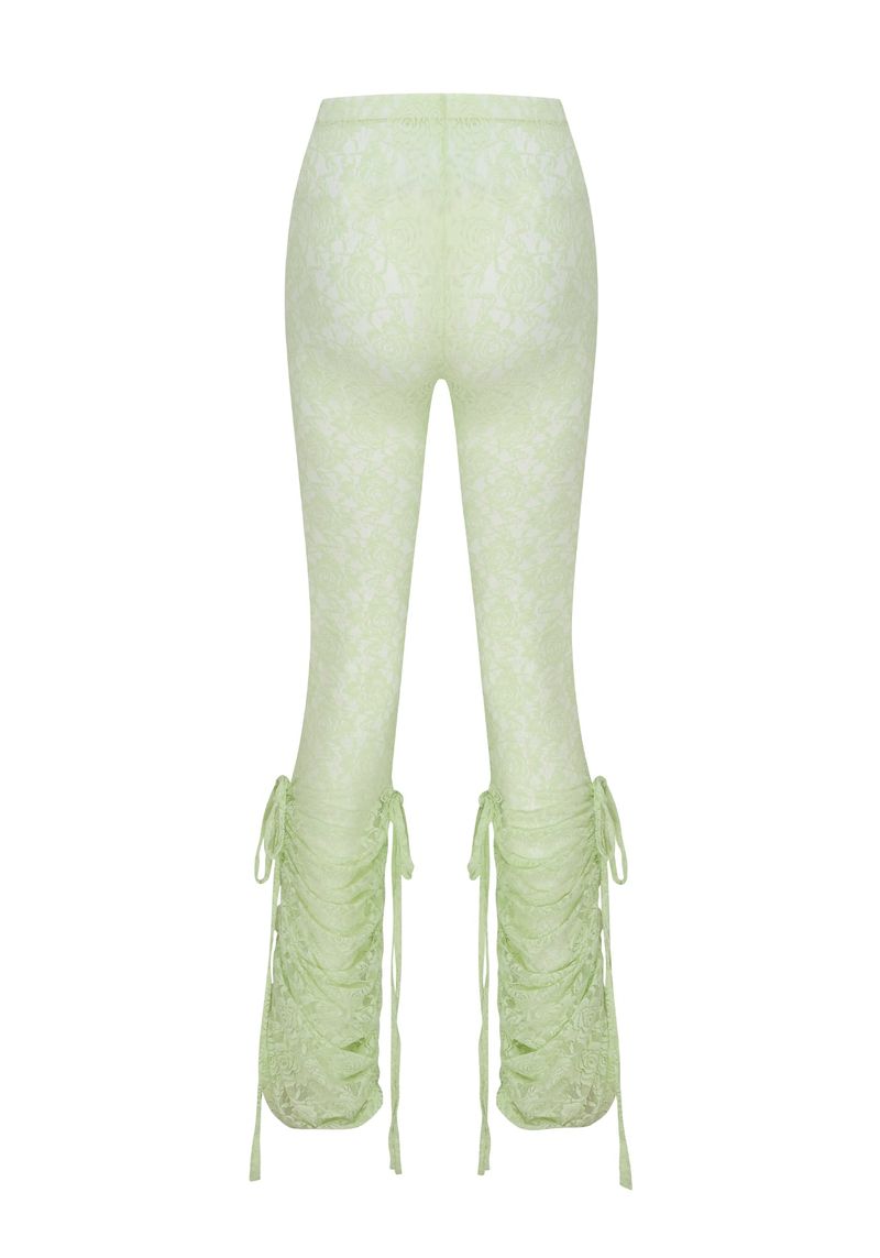LACE SHIRRING LEGGINGS