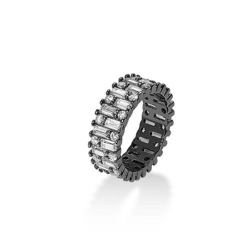 [KANG DANIEL] Peus Baguette Ring (black silver)