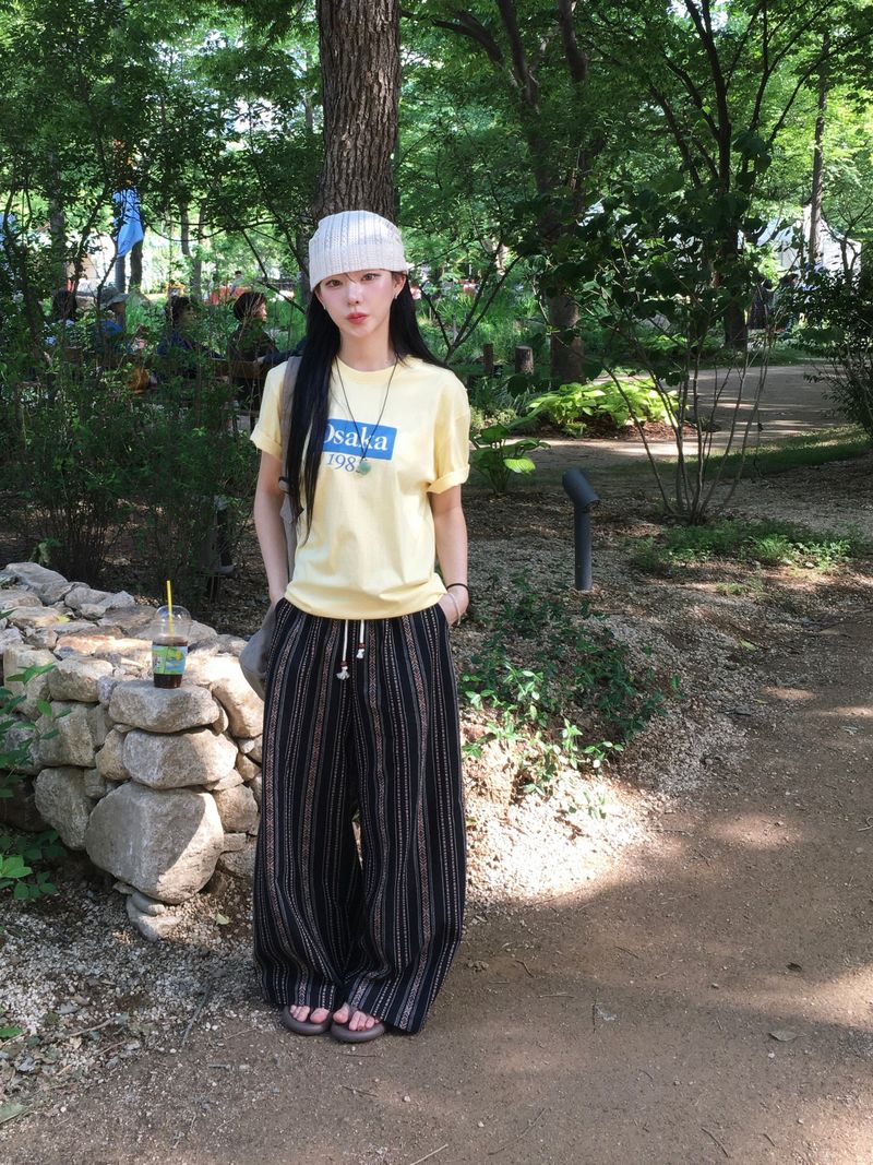 Inca Ethnic Striped Elastic Pants (2c)